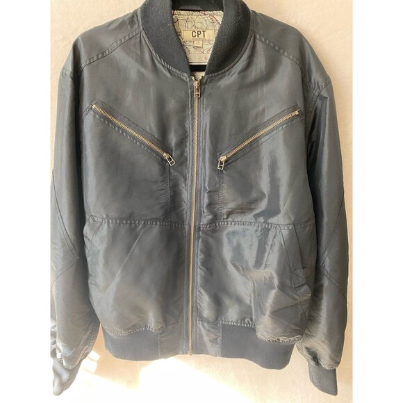 CPT Jacket Men’s Size 2XL Color Black Nylon Flight Jacket by Cockpit USA Map - Picture 3 of 12